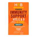 Holland & Barrett High Strength Immunity Support Powder Vits C & D & Zinc 14 Sachets | London Grocery