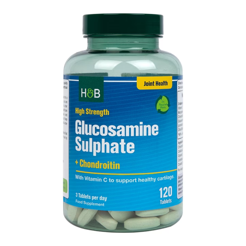Holland & Barrett High Strength Glucosamine Sulphate & Chondroitin 1100mg 120 Tablets | London Grocery