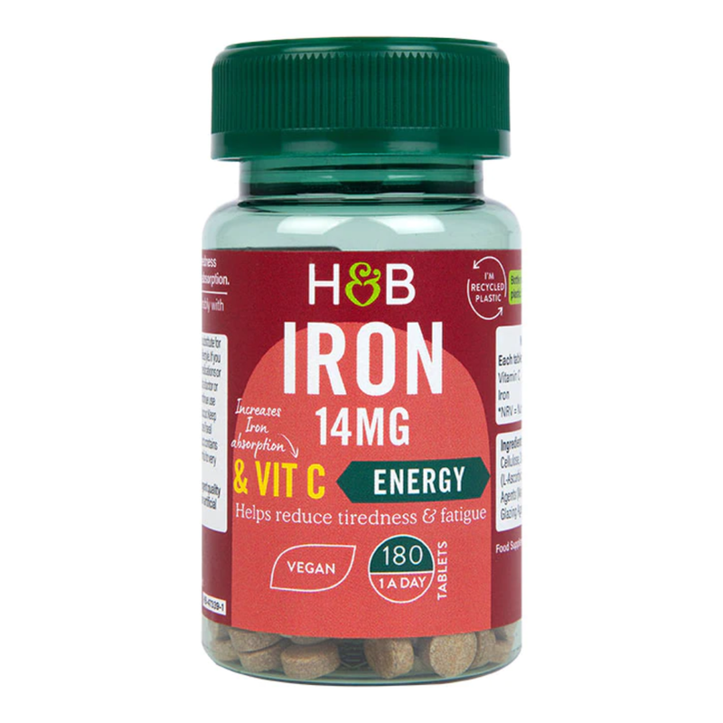 Holland & Barrett Iron & Vitamin C 14mg 180 Tablets | London Grocery