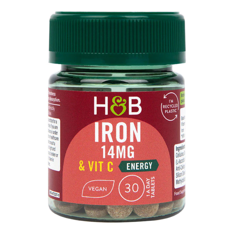 Holland & Barrett Iron & Vitamin C 14mg 30 Tablets | London Grocery