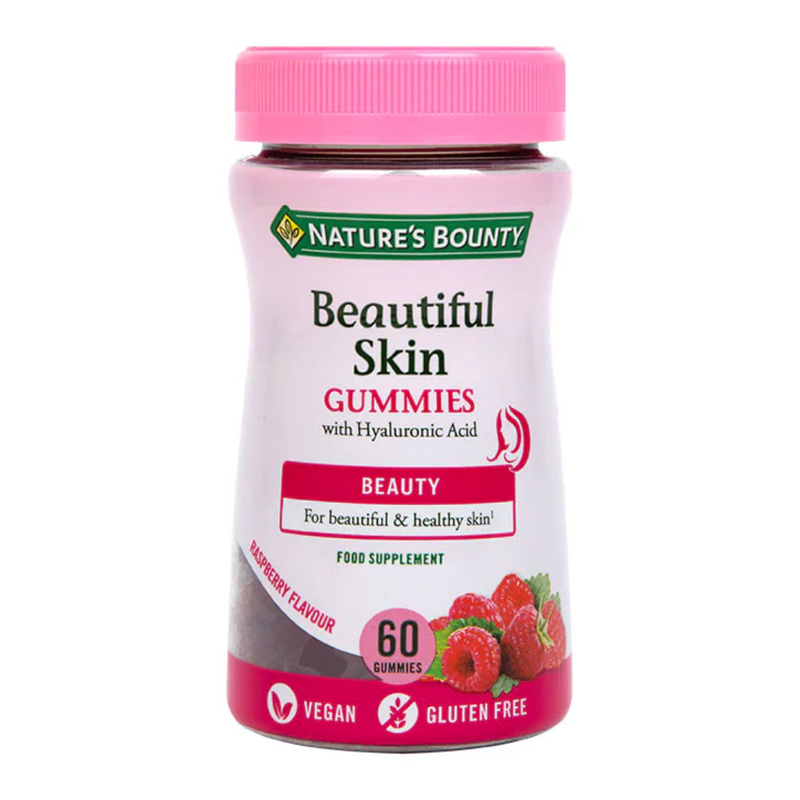 Nature's Bounty Beautiful Skin Rasberry Flavour 60 Vegan Gummies | London Grocery