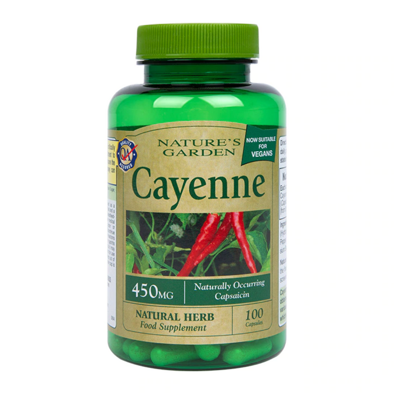 Nature's Garden Cayenne 100 Softgel Capsules 450mg | London Grocery