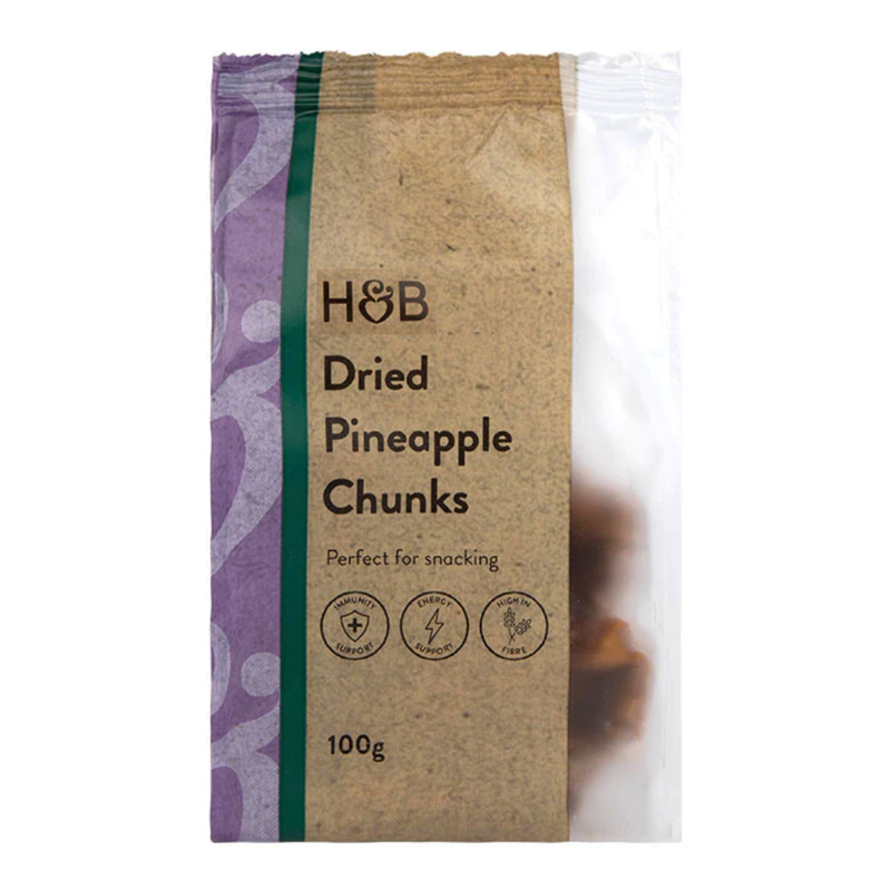Holland & Barrett No Added Sugar Dried Pineapple Chunks 100g | London Grocery