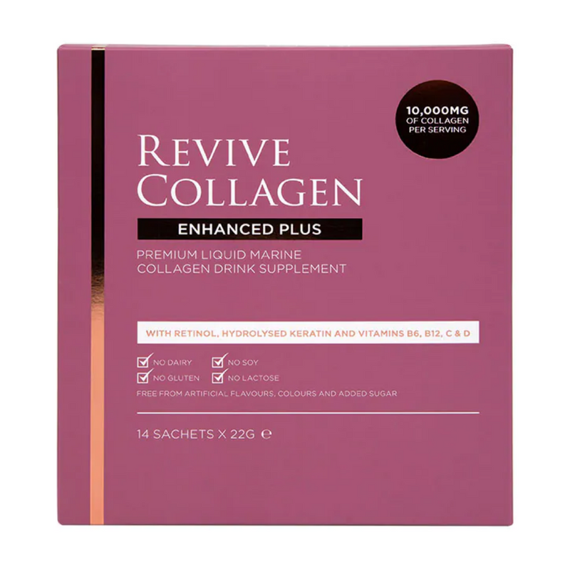 Revive Collagen Enhanced Plus Premium Liquid Marine Collagen Drink 10,000mgs 14 Sachets | London Grocery