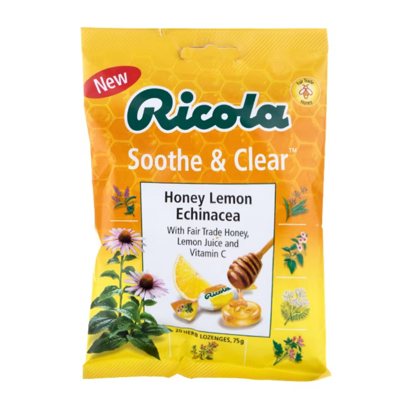 Ricola Soothe & Clear Honey, Lemon & Echinacea 20 Lozenges | London Grocery