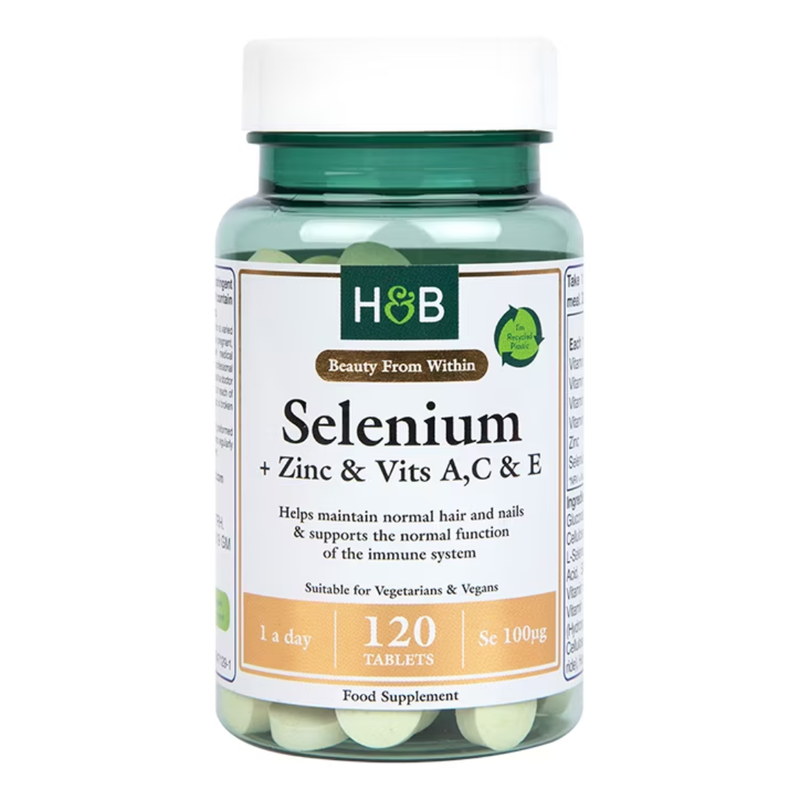 Holland & Barrett Selenium + Zinc & Vits A, C & E 120 Tablets | London Grocery
