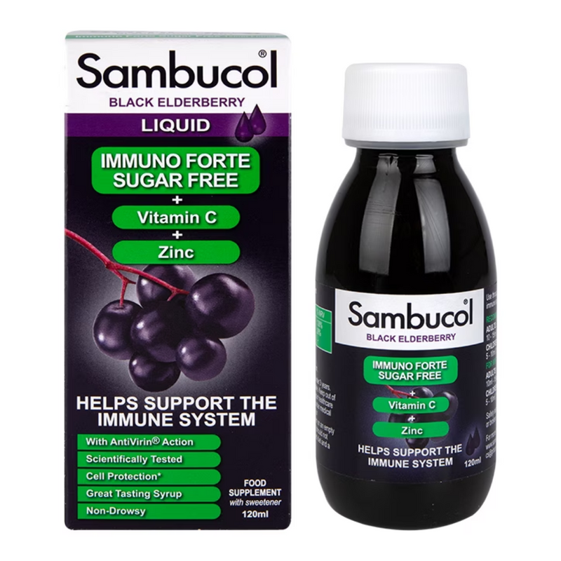 Sambucol Immuno Forte Sugar Free Black Elderberry Formula 120ml | London Grocery