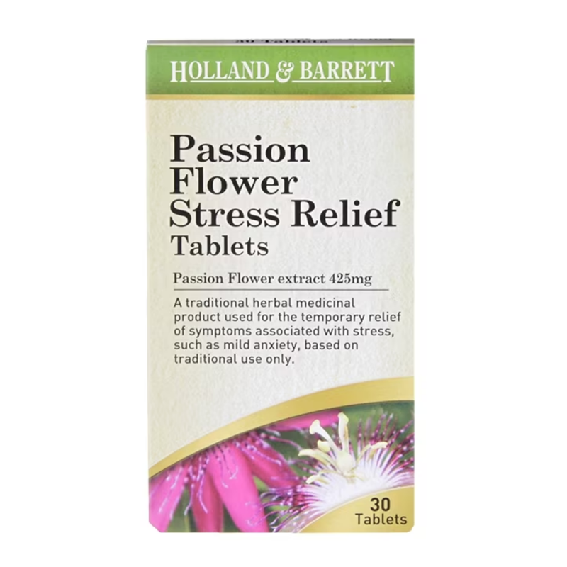 Holland & Barrett Stress Relief Passionflower 30 Tablets 425mg | London Grocery