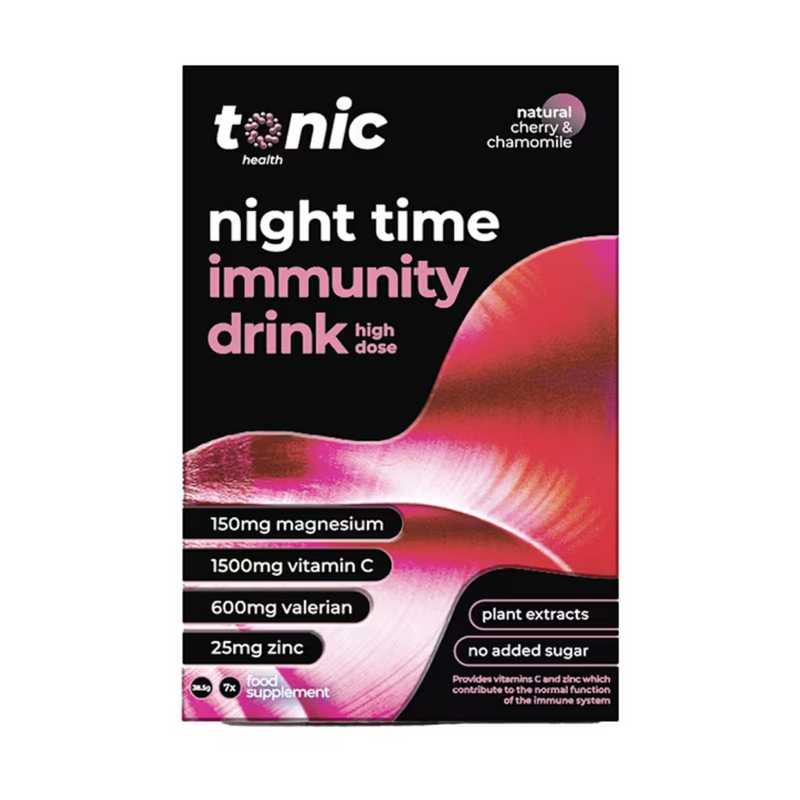 Tonic Health High Dose Night Time Immunity Drink Cherry & Chamomile Flavour 7 Sachets | London Grocery
