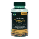 Holland & Barrett High Strength Turmeric 600mg plus Boswellia & Ginger 90 Capsules | London Grocery
