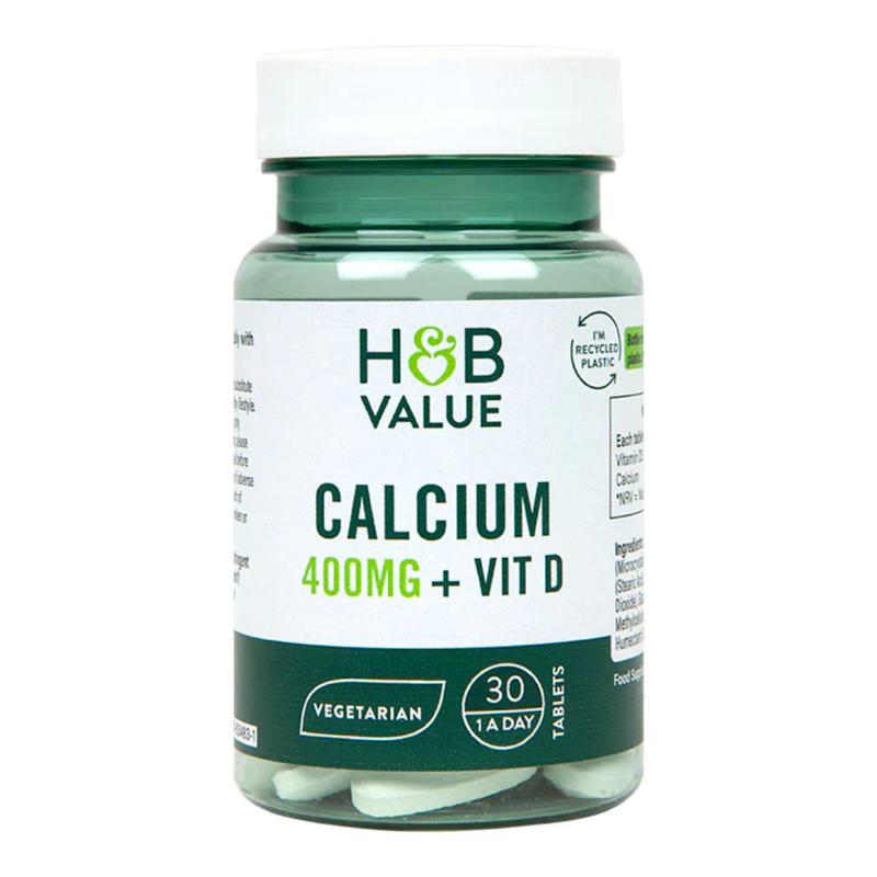 H&B Value Calcium 400mg + Vitamin D 30 Tablets | London Grocery