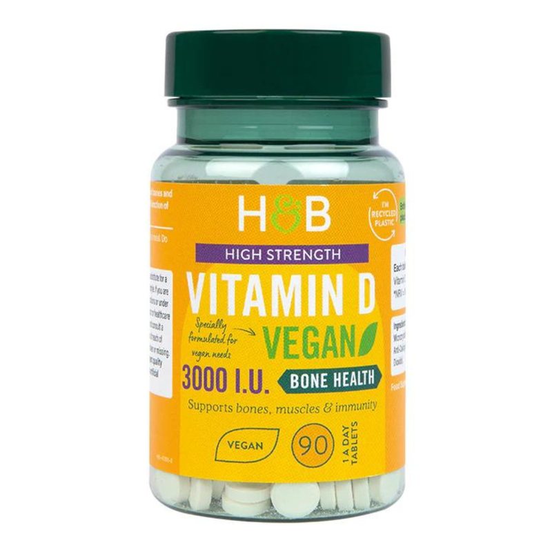 Holland & Barrett Vegan Vitamin D 3000 I.U. 75ug 90 Tablets | London Grocery