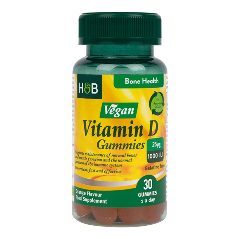Holland & Barrett Vegan Vitamin D 1000 I.U 25ug 30 Gummies | London Grocery