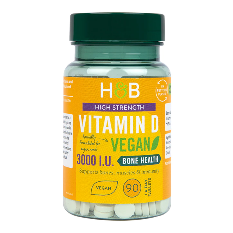 Holland & Barrett Vegan Vitamin D 3000 I.U. 75ug 90 Tablets | London Grocery
