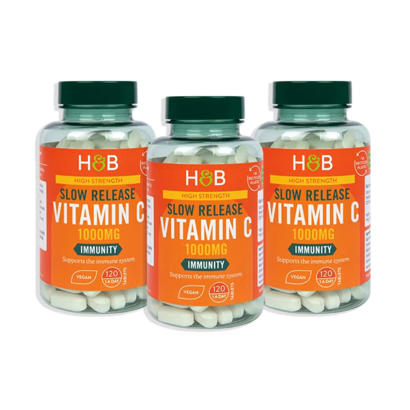 Holland & Barrett A Year's Supply Vitamin C High Strength Slow Release 1000mg 360 Tablets Immunity Bundle | London Grocery
