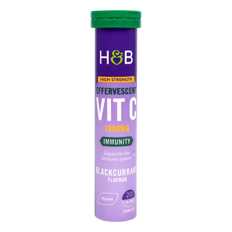 Holland & Barrett Vitamin C Blackcurrant 1000mg 20 Effervescent Tablets | London Grocery