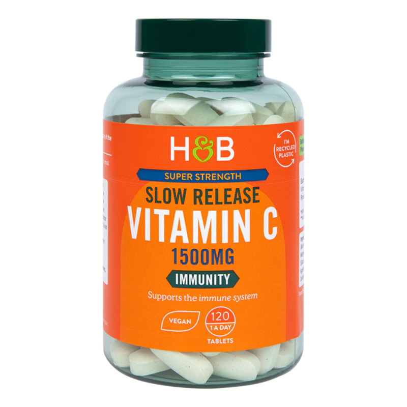 Holland & Barrett High Strength Slow Release Vitamin C 1500mg 120 Tablets | London Grocery