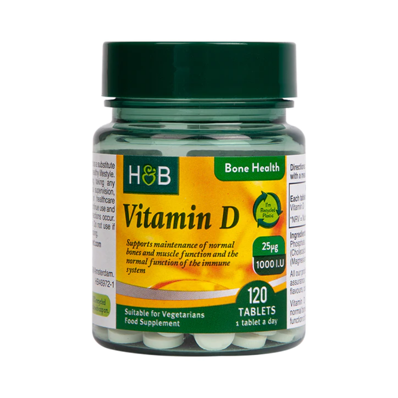 Holland & Barrett Vitamin D3 1000 I.U 25ug 120 Tablets | London Grocery