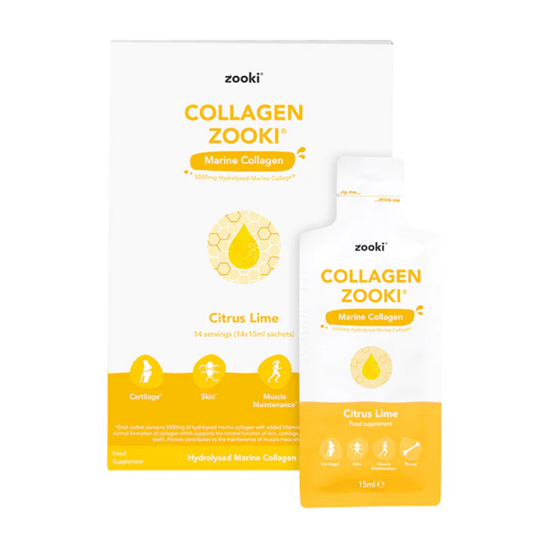 YourZooki 5000mg Hydrolysed Marine Collagen Citrus Lime 14 Sachets | London Grocery