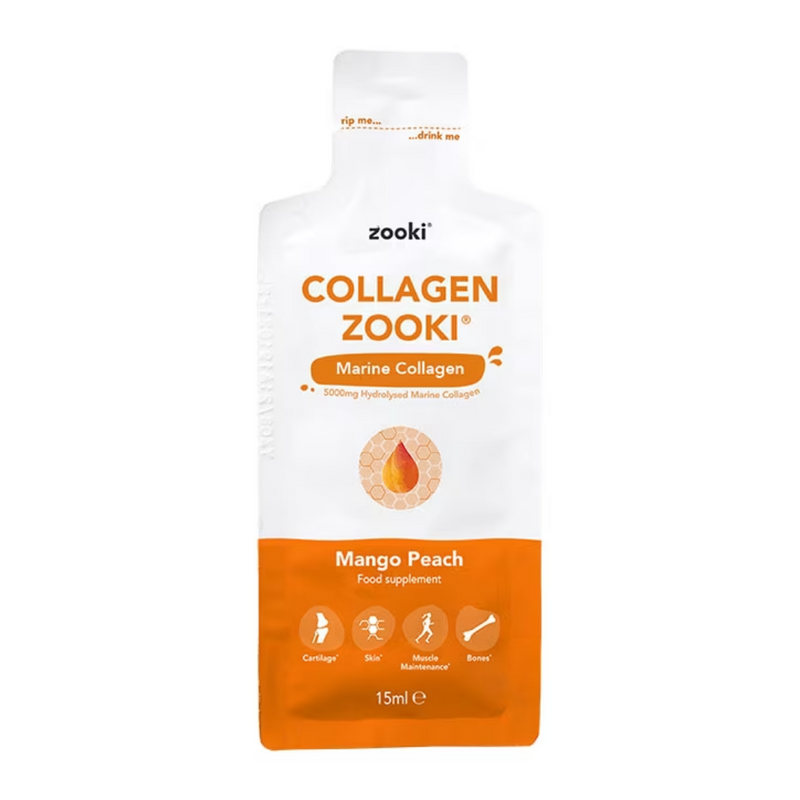 YourZooki 5000mg Hydrolysed Marine Collagen Mango Peach Flavour 15ml Sachet | London Grocery