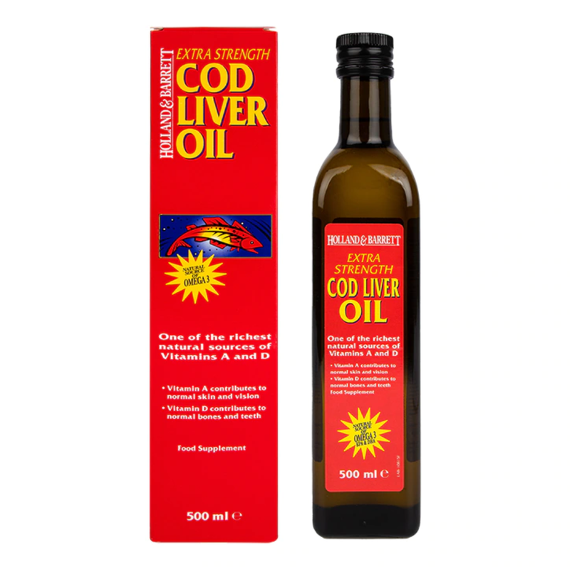 Holland & Barrett Extra Strength Cod Liver Oil Liquid 500ml | London Grocery