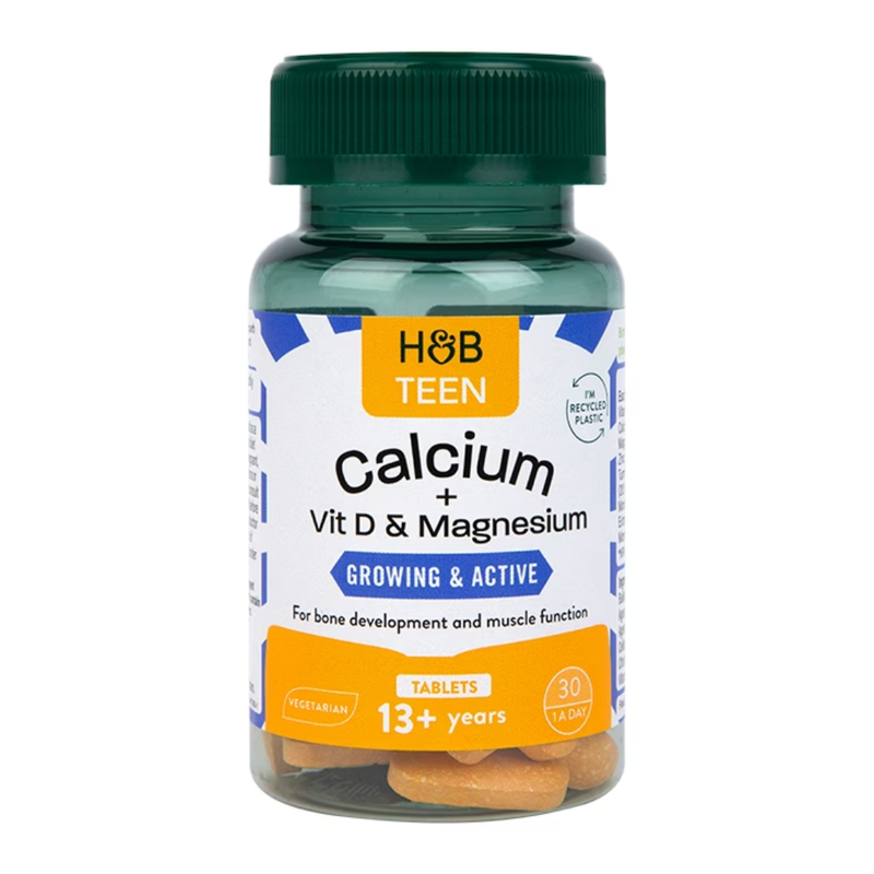 Holland & Barrett Teens Growing & Active Calcium, Vitamin D & Magnesium 30 Tablets | London Grocery