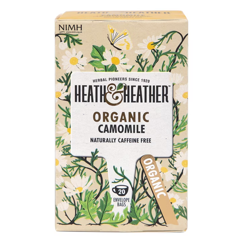 Heath & Heather Organic Camomile 20 Tea Bags | London Grocery