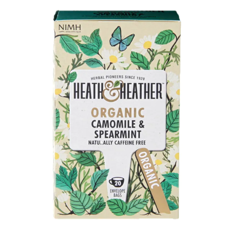 Heath & Heather Organic Camomile & Spearmint 20 Tea Bags | London Grocery
