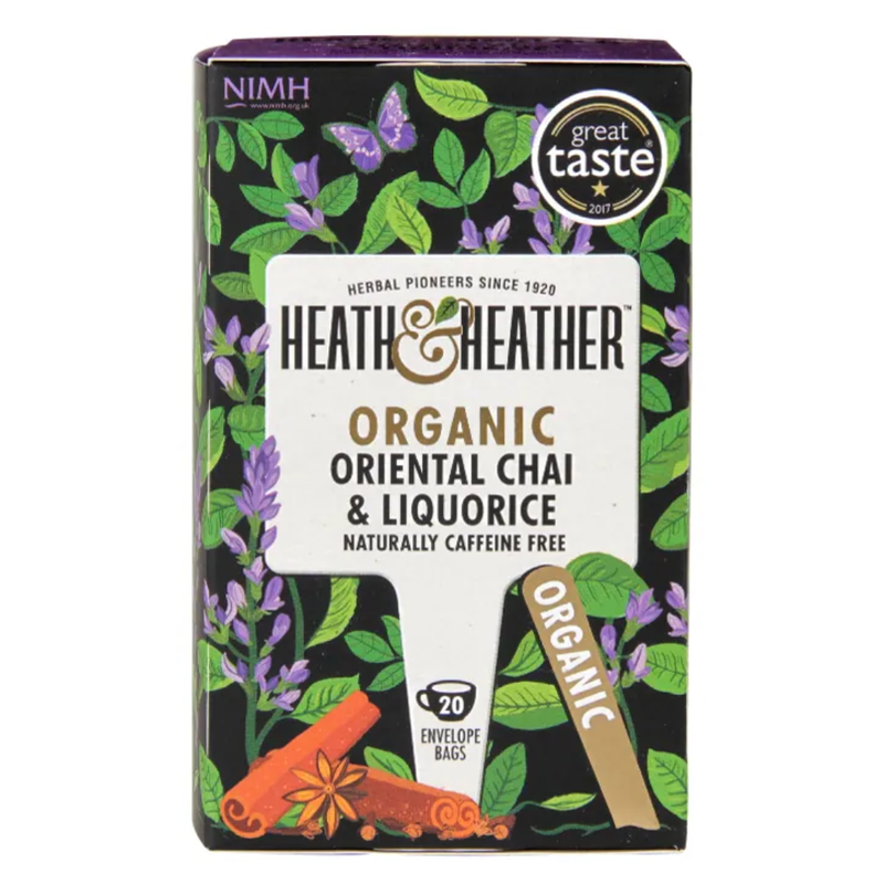Heath & Heather Organic Oriental Chai & Liquorice 20 Tea Bags | London Grocery