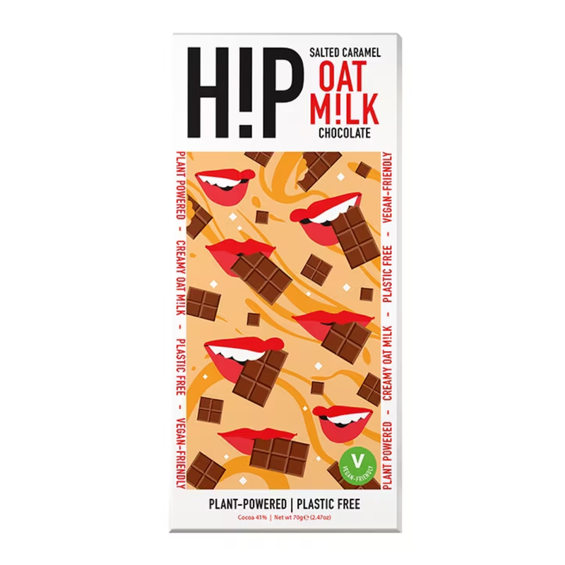 HiP Chocolate Salted Caramel Oat Milk Chocolate 70g | London Grocery