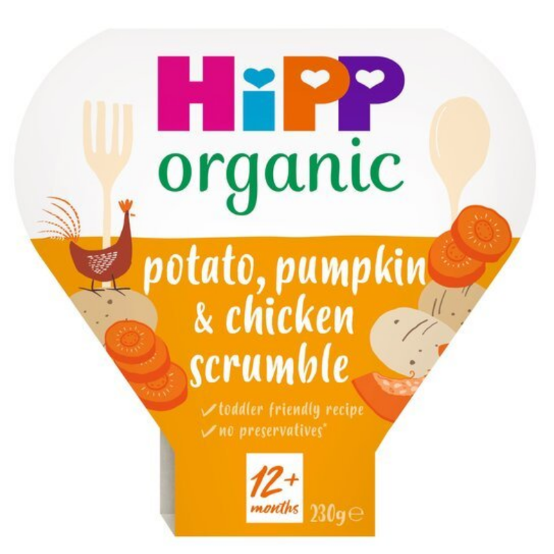 Hipp Organic Potato, Pumpkin & Chicken Scrumble 230gr-London Grocery