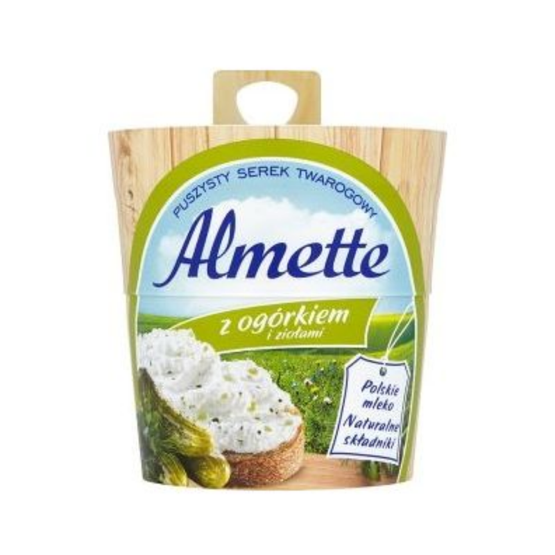 Hochland Almette Ogorkiem (Cucumber & Herbs) Spreadable Cheese 12 Pieces 150gr-London Grocery