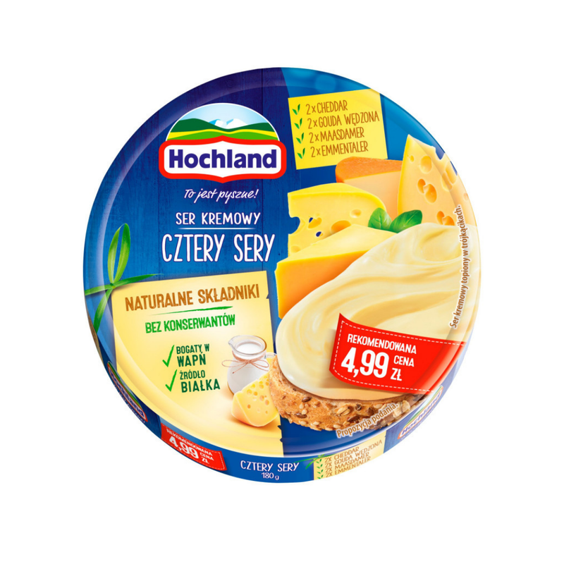 Hochland Four Cheeses Triangular Cheese 180gr-London Grocery