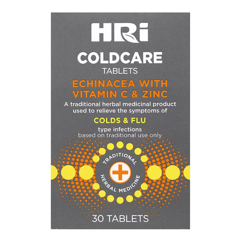 HRI Coldcare Echinacea with Vitamin C & Zinc 30 Tablets | London Grocery