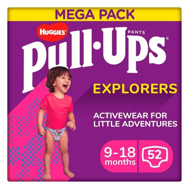 Huggies Pull Ups Explorers 9-18 Pink 28 Pack-London Grocery