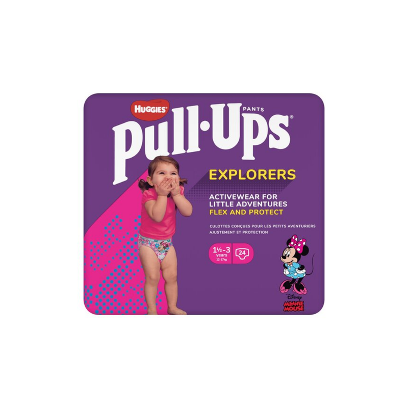 Huggies Pull Ups Explorers 1.5-3 Years Pink 24 Pack-London Grocery