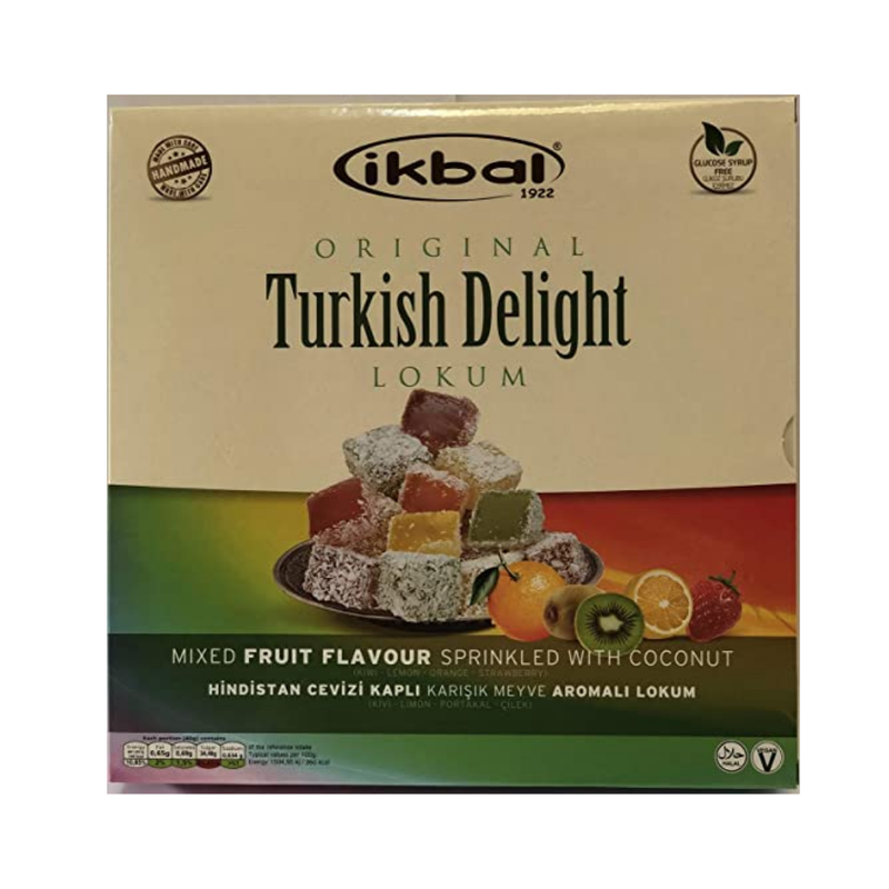 IKBAL Turkish Delight - Berries Sprinkled with Coconut 350g-London Grocery