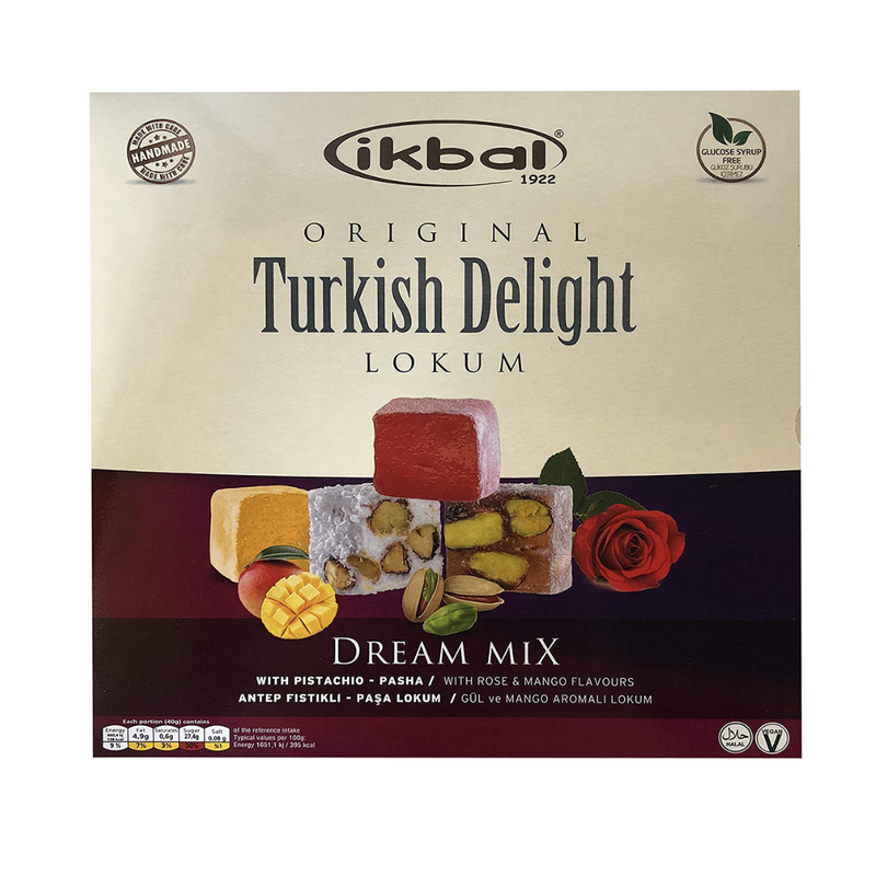 IKBAL Turkish Delight - Dream Mix Pasha with Pistachio 350g-London Grocery