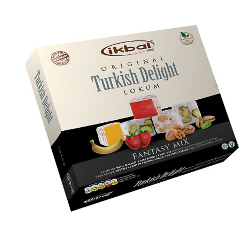 IKBAL Turkish Delight - Fantasy Mix with Walnut & Pistachio 350g-London Grocery