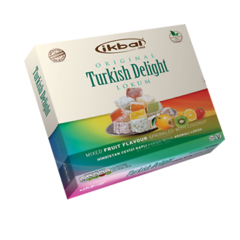 IKBAL Turkish Delight - Mixed Fruit with Coconut 350g-London Grocery