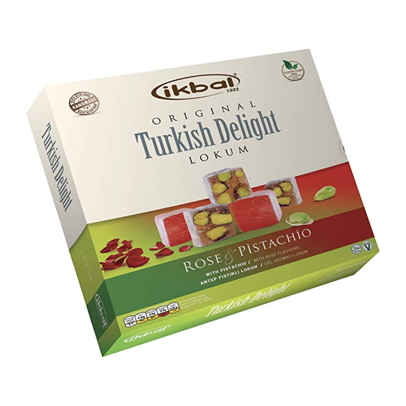 IKBAL Turkish Delight - Pistachio & Rose 350g-London Grocery