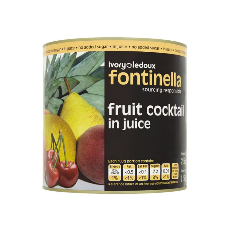 Ivory Ledoux Fontinella Fruit Cocktail in Juice 2.5kg x 6 cases  - London Grocery