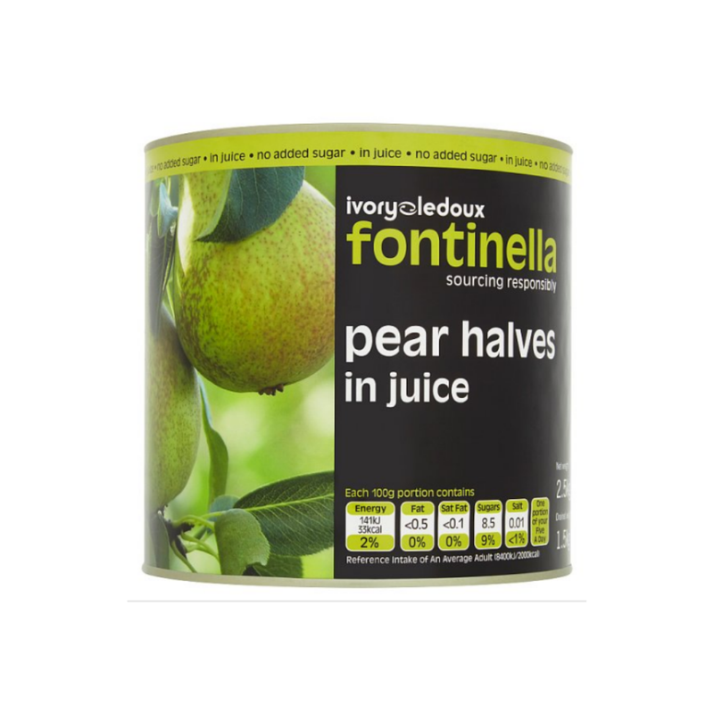 Ivory Ledoux Fontinella Pear Halves in Juice 2.5kg x 6 cases  - London Grocery
