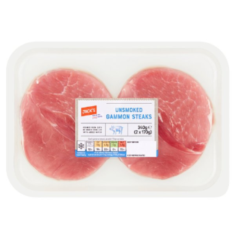 Jack's Unsmoked Gammon Steaks 340g x 1 Pack | London Grocery
