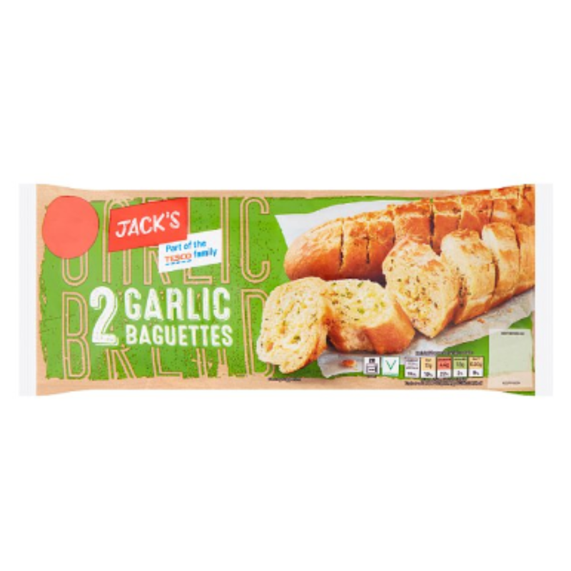 Jack's 2 Garlic Baguettes 338g x 1 Pack | London Grocery