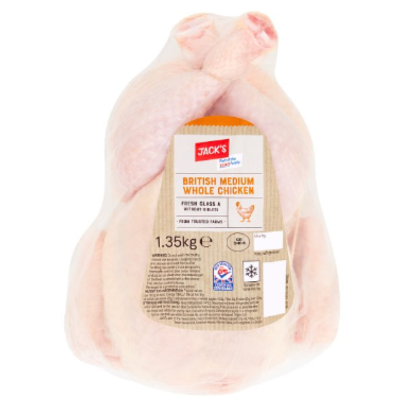 Jack's British Medium Whole Chicken 1.35kg x 1 Pack | London Grocery