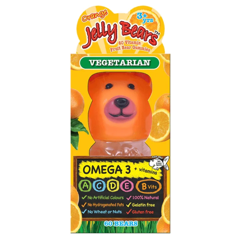 Jelly Bears Omega 3 Orange Fruit Bear 60 Chewables | London Grocery