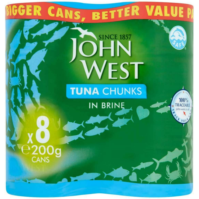 John West Tuna Chunks in Brine 8 x 200g | London Grocery