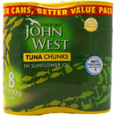 John West Tuna Chunks in Sunflower Oil 8 x 200g | London Grocery