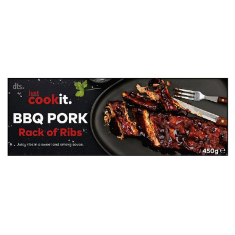 Just Cookit BBQ Pork Rack of Ribs 450g x 1 Pack | London Grocery